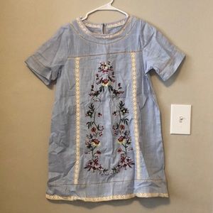 Light blue embroidered tunic top